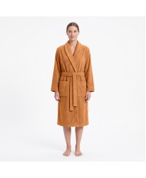 Bathrobe in 100% Cotton Rust Orange